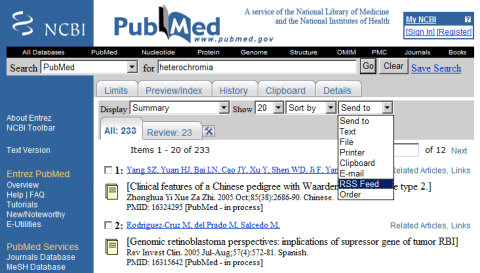 Servicio de alerta de PubMed por medio de RSS