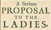 Cover of the 3rd edition of the work A Proposal to the Ladies.