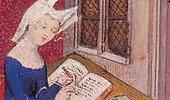 Christine de Pisan writing in her study