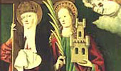 Isabel and Fernando with saint Elena and saint Bárbara.