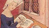 Cristina de Pizan escrivint al seu estudi (circa 1410)