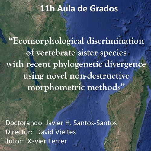 Thesis: “Ecomorphological discrimination of vertebrate sister species with recent phylogenetic(...)