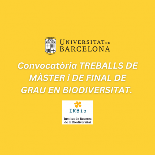  Call for MASTER'S AND FINAL DEGREE THESIS IN BIODIVERSITY
